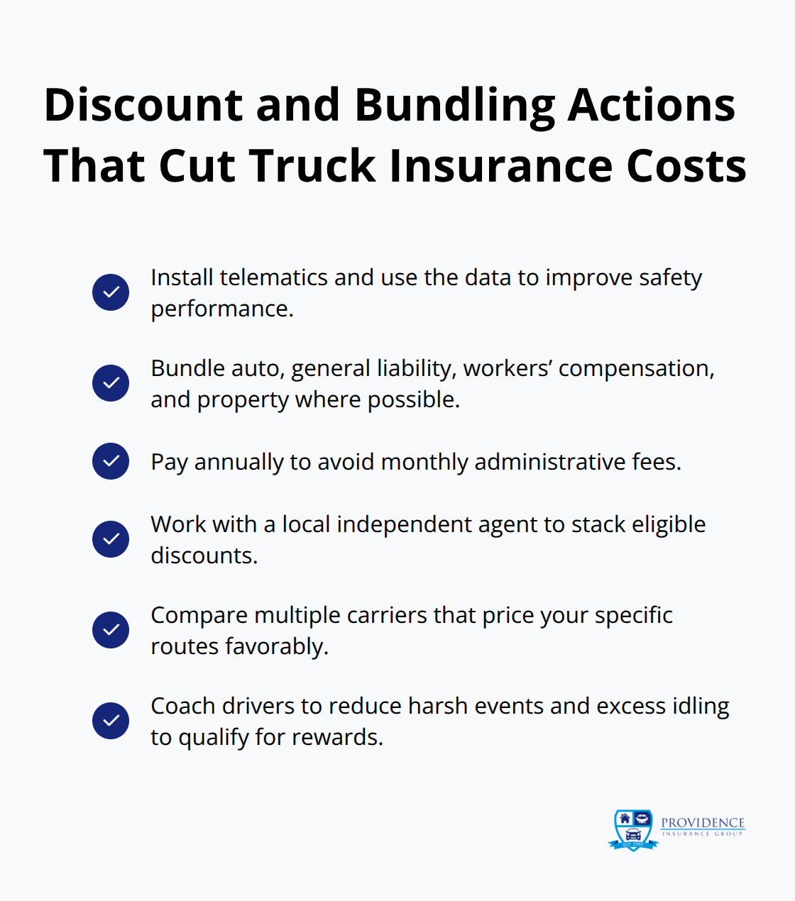 Checklist of actionable ways to reduce commercial truck insurance premiums in Florida - Local truck insurance Florida